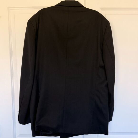 Oscar de la Renta Men’s Black Wool Blazer – 46L – Vintage Double Breasted - Picture 2 of 12
